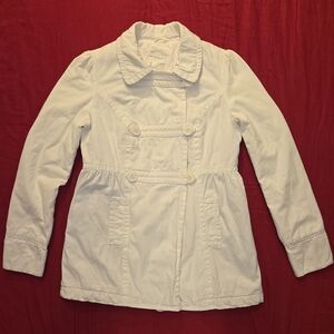 Aeropostale White Cotton Trench Coat
